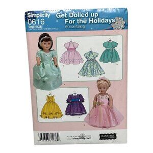 Simplicity Doll Clothing Sewing Pattern 0616 18" Doll FF Uncut 2007
